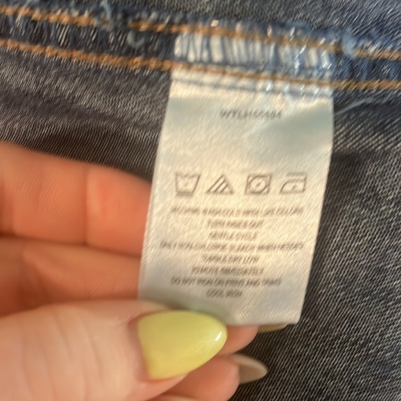 Wrangler Retro Denim Dress Embroidered Back Belt Long Sleeves Pearl Button Snaps - Picture 12 of 13